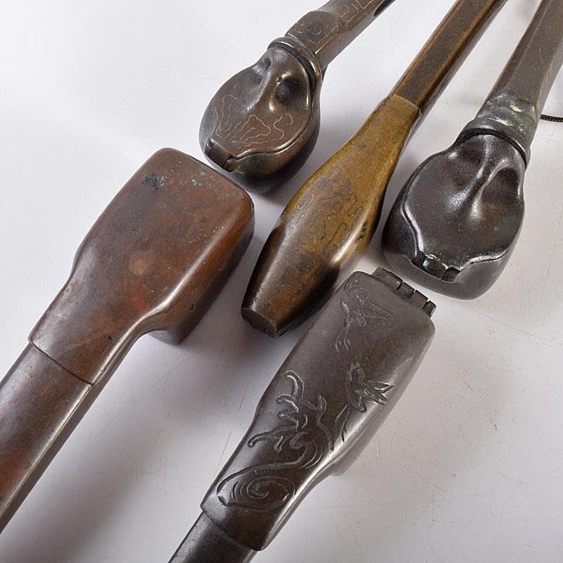 時代提げ物 書道具 古銅 矢立 5点まとめて M R7837 時代提げ物